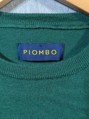 Piombo Merino Wool Sweater Women's XL Green Crew Neck